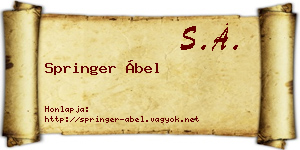 Springer Ábel névjegykártya